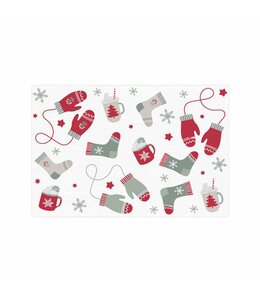 CHRISTMAS WOVEN PRINTED TEXTILENE PLACEMAT 12X18" COZY WINTER