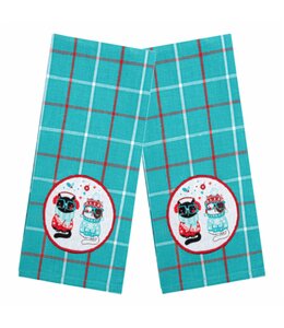 PET CHRISTMAS 2PK KITCHEN TOWEL CATS 15X25"