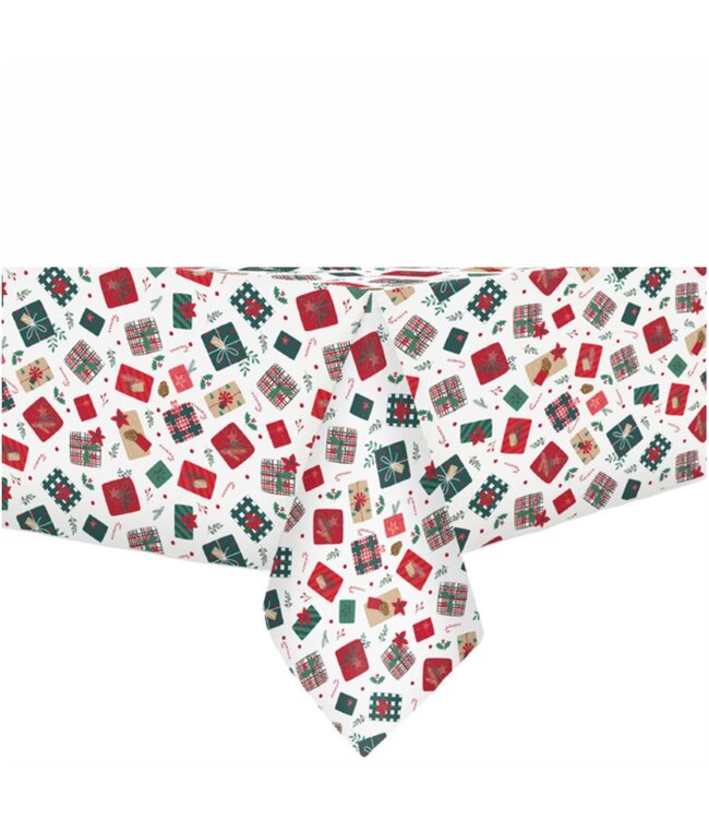 FOIL PRINTED CHRISTMAS TABLECLOTH