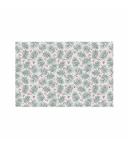 CHRISTMAS WOVEN PRINTED TEXTILENE PLACEMAT 12X18" FESTIVE BRANCHES