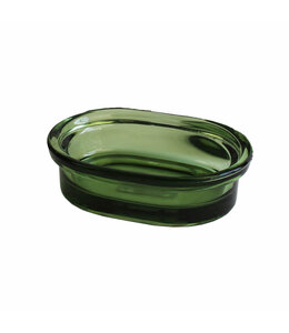PONTA GLASS SOAP DISH GREEN
