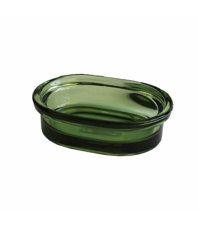 PONTA GLASS SOAP DISH GREEN