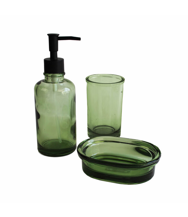 PONTA GLASS SOAP DISH GREEN