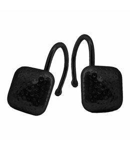 DIMPLE SHOWER CURTAIN HOOKS BLACK