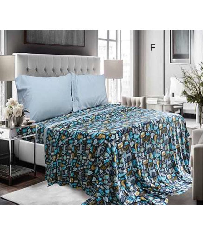 WINTER WONDERLAND MICRO FLEECE SHEET SET AST PRINTS