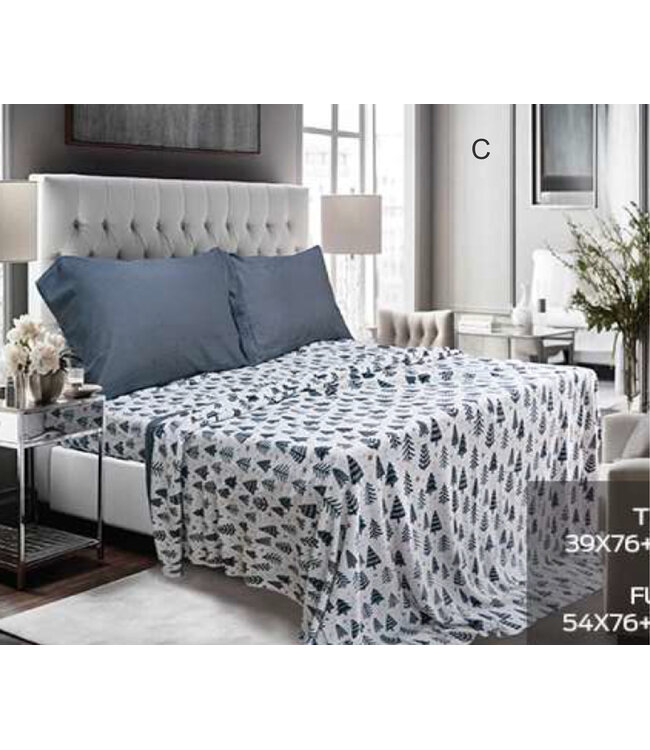 WINTER WONDERLAND MICRO FLEECE SHEET SET AST PRINTS