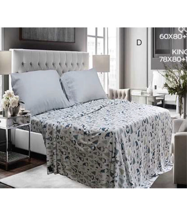 WINTER WONDERLAND MICRO FLEECE SHEET SET AST PRINTS