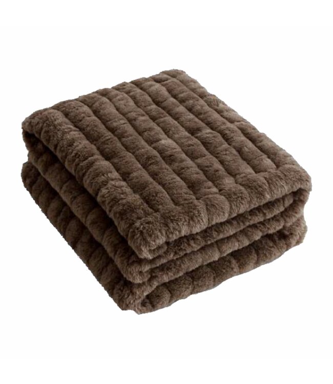 FRANCO FAUX FUR RIB THROW AST 50X60"