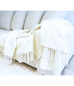 NALA WAFFLE CHENILLE THROW WHITE 50X60"