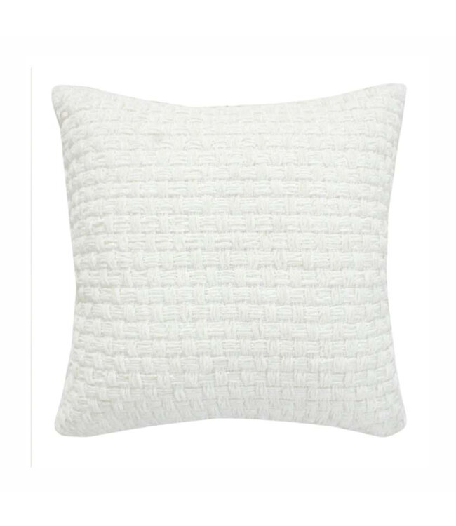 NALA WAFFLE CHENILLE CUSHION WHITE 20X20"