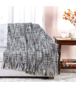 DURAN OMBRE CHENILLE THROW GREY/BLUE 50X60"