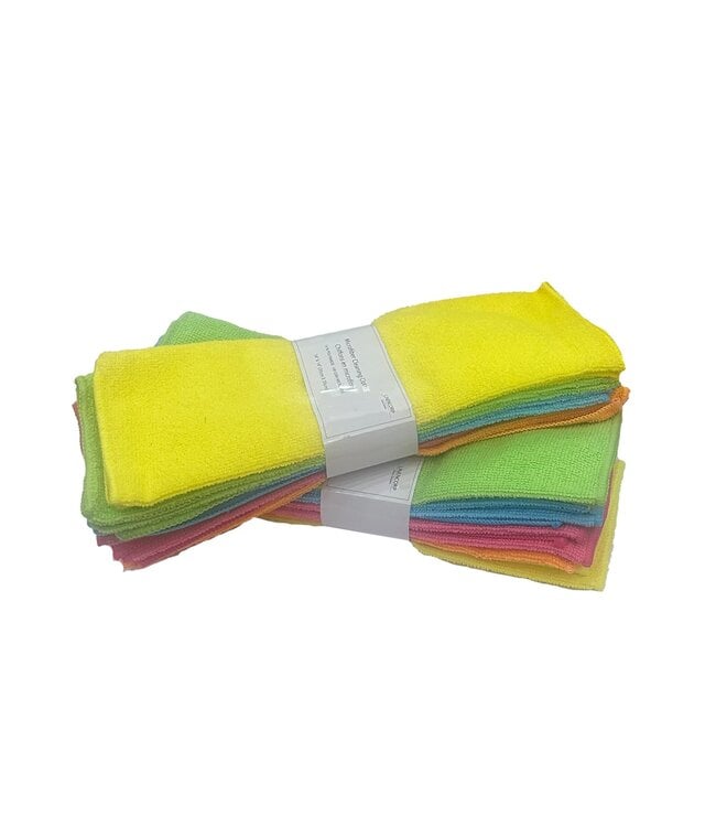 10pk MICROFIBER CLEANING CLOTH MULTI 14X14"