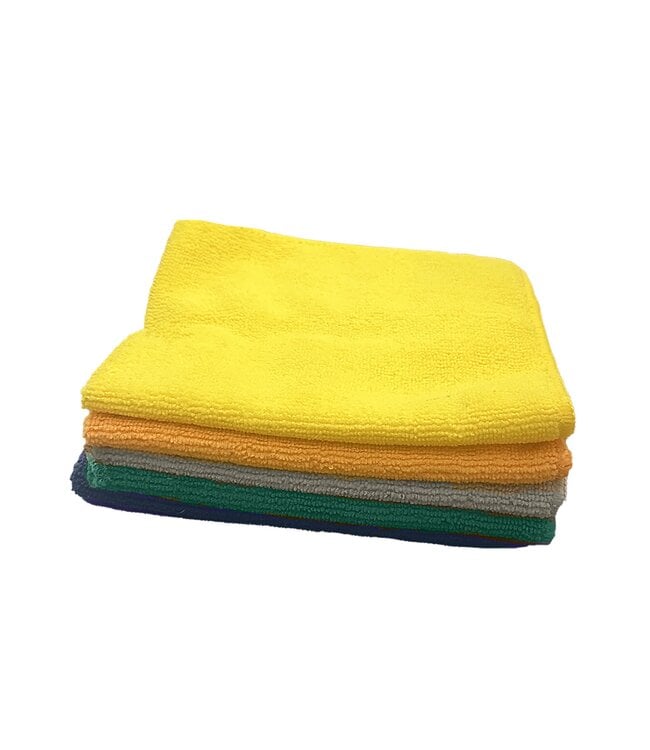 5pk MICROFIBER CLEANING CLOTH MULTI 14X14"