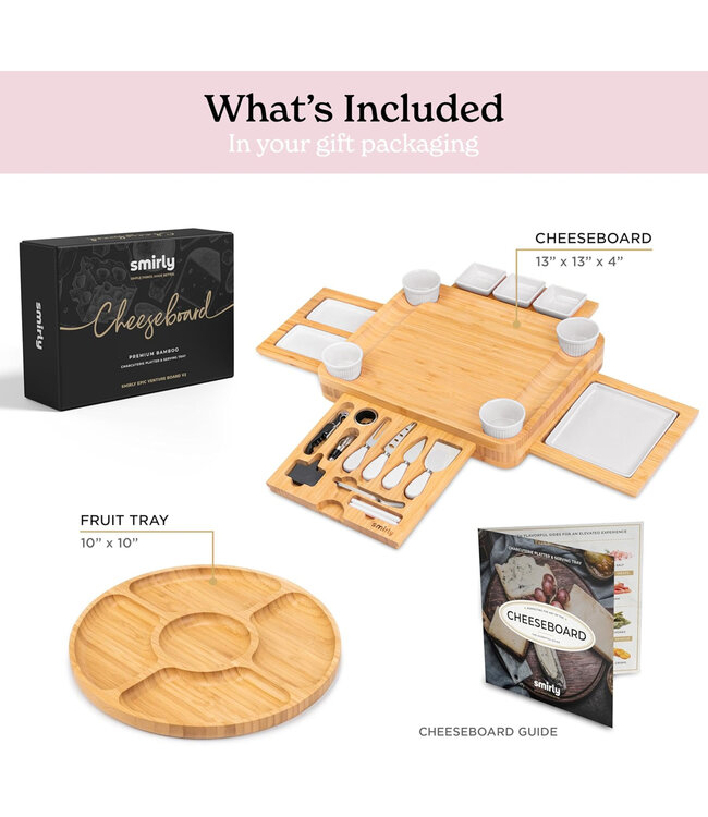 SMIRLY PREMIUM BAMBOO EPIC FESTIF CHEESEBOARD/SERVING PLATTER V3