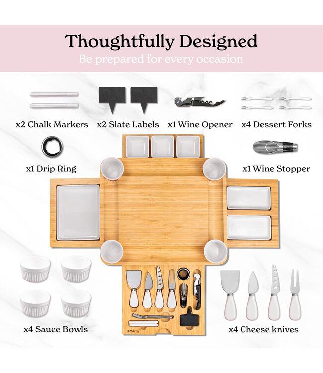 SMIRLY PREMIUM BAMBOO EPIC FESTIF CHEESEBOARD/SERVING PLATTER V3