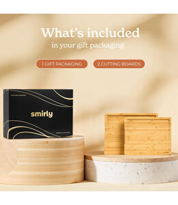 SMIRLY BAMBOO 2 PIECE CUTTING BOARD