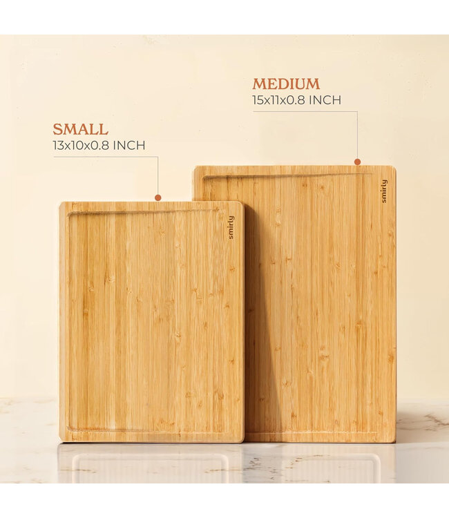 SMIRLY BAMBOO 2 PIECE CUTTING BOARD