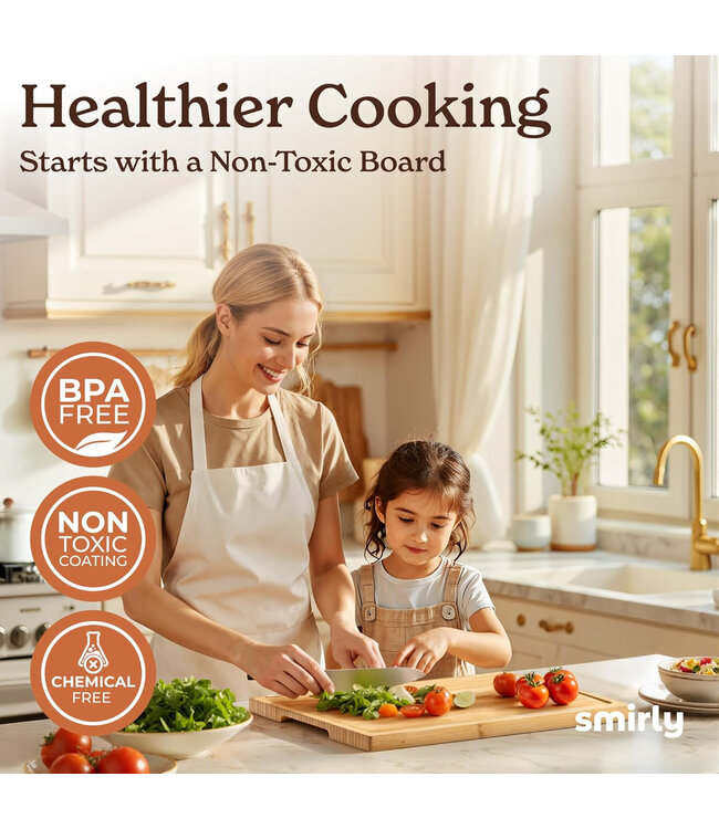 SMIRLY BAMBOO 2 PIECE CUTTING BOARD