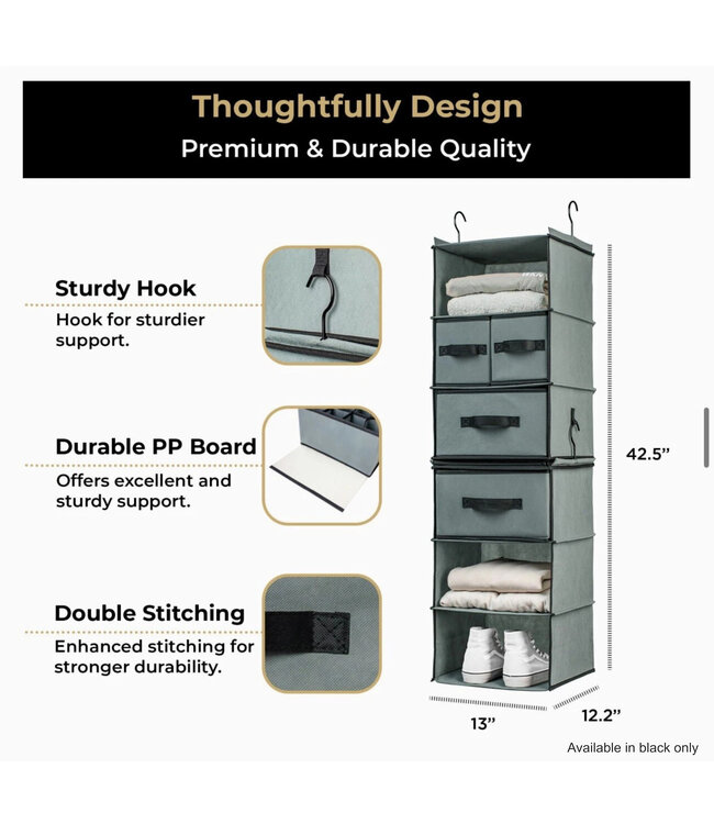 SMIRLY HANGING SHELF STORAGE CLOSET ORGANIZER