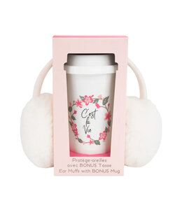 EARMUFF & CUP GIFT SET PINK