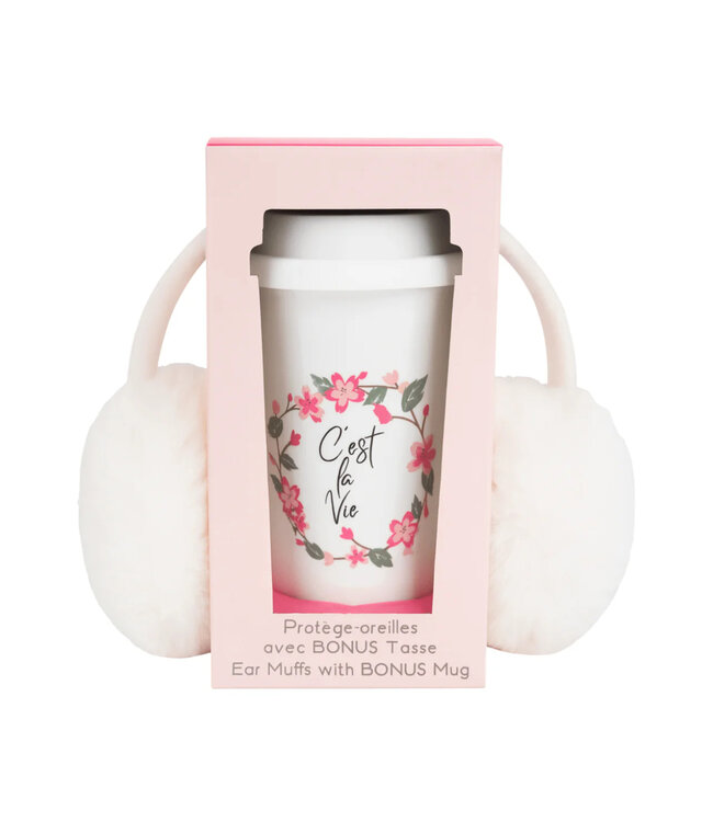 EARMUFF & CUP GIFT SET PINK