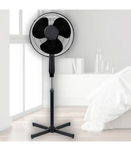 STUDIO 707 16" PEDESTAL FLOOR FAN BLACK