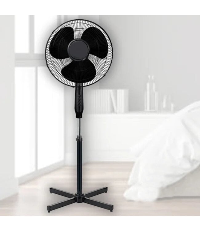 STUDIO 707 16" PEDESTAL FLOOR FAN BLACK