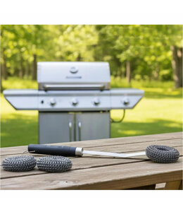 SOL DE MARE GRILL SCRUB BRUSH w/2 SPARE BRUSH HEADS