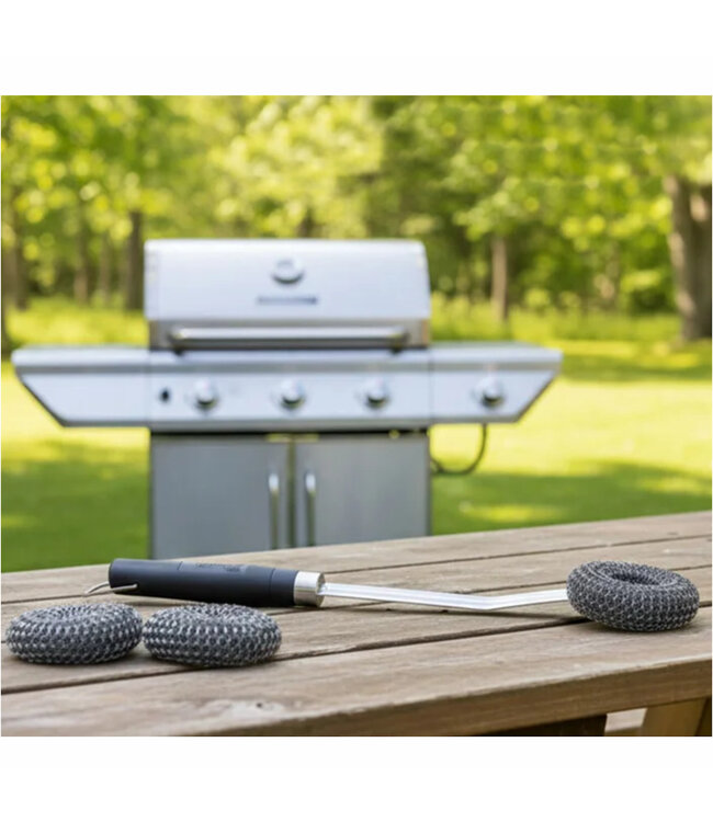 SOL DE MARE GRILL SCRUB BRUSH w/2 SPARE BRUSH HEADS