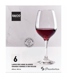 6Pk AMBER LARGE RED WINE GOBLET 475ML