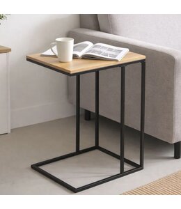 ATELIER DU NORD SIDE TABLE WITH BLACK METAL FRAME 15.5x12x23"