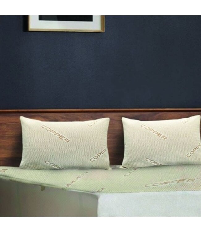 W HOME *COPPER INFUSED WATERPROOF PAIR OF PILLOW PROTECTORS KING