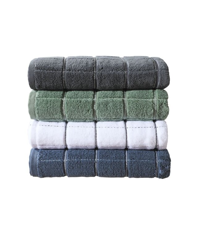 LAUREN TAYLOR MIDNIGHT CHECK TOWEL COLLECTION