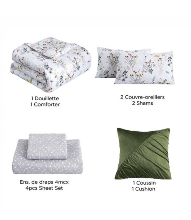 JULIETTE 8Pc COMFORTER SET WHITE