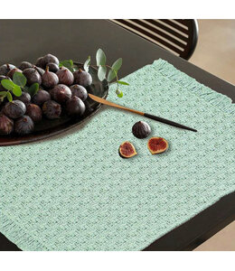 2Pk DHURRIE PLACEMATS w/FRINGE SAGE 13X18"
