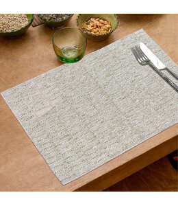 2Pk JACQUARED GEO PLACEMATS TAN 13X18"