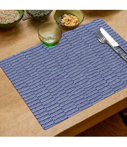 2Pk JACQUARED GEO PLACEMATS NAVY 13X18"