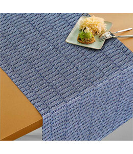 JACQUARD GEO TABLE RUNNER NAVY13X72"