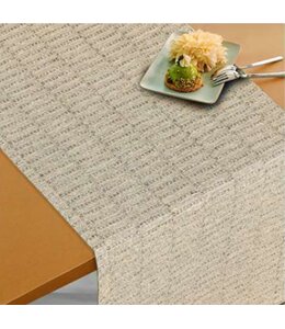 JACQUARD GEO TABLE RUNNER TAN13X72"