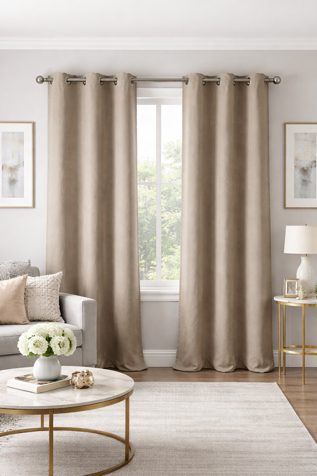 Sofia Laurent Faux Suede Blackout Grommet Window Panel 54X84"