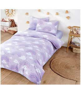 mari & mac RAINBOW HEARTS COMFORTER SET LILAC