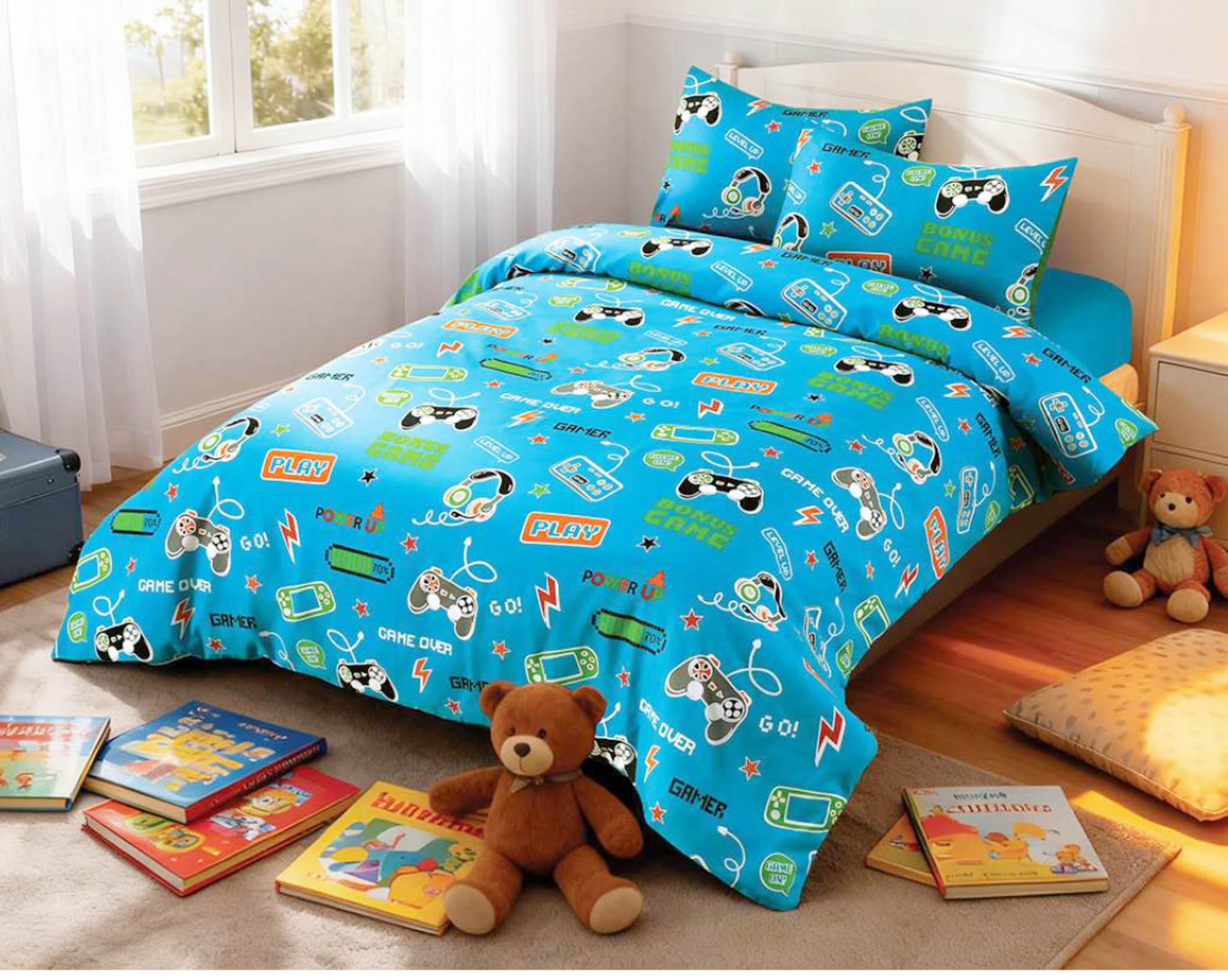 Mari & Mac Gamer Comforter Set Blue - Sale