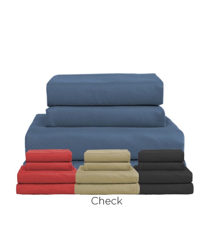 LAUREN TAYLOR BACK TO BASICS DOBBY MICROFIBER SHEET SET (MP8)