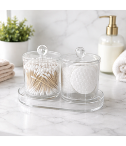ACRYLIC COTTON SWAB & PAD ORGANIZER SET