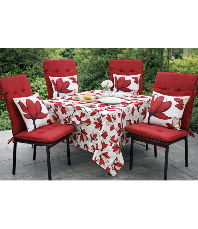 LILY OUTDOOR CUSHION PRINTED RED 17x17"