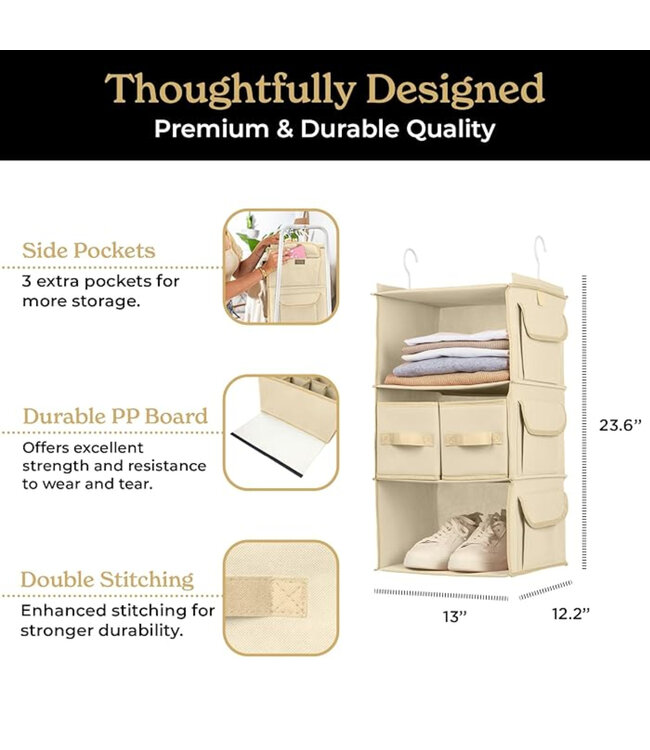 HANGING SHELF STORAGE CLOSET ORGANIZER