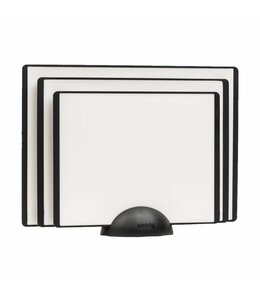 3pc PLASTIC CUTTING BOARD BLACK/WHITE