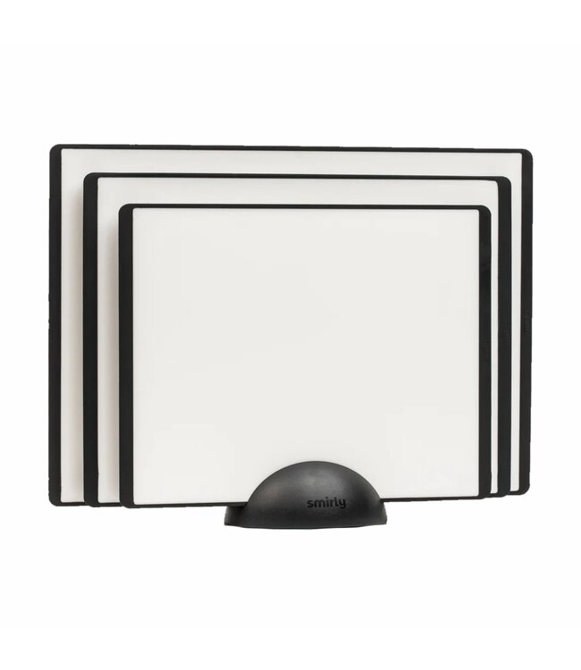 3pc PLASTIC CUTTING BOARD BLACK/WHITE