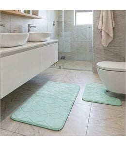 2pc MEMORY FOAM BATH MAT AST ( Grey or Black or Green or Coral) 20x30″/20x15”