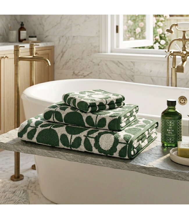 CAMELIA JACQUARD TOWELS AST (GRN or GRY or BURG)
